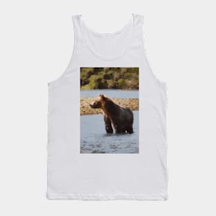 Brown Bear In River Artwork Tank Top